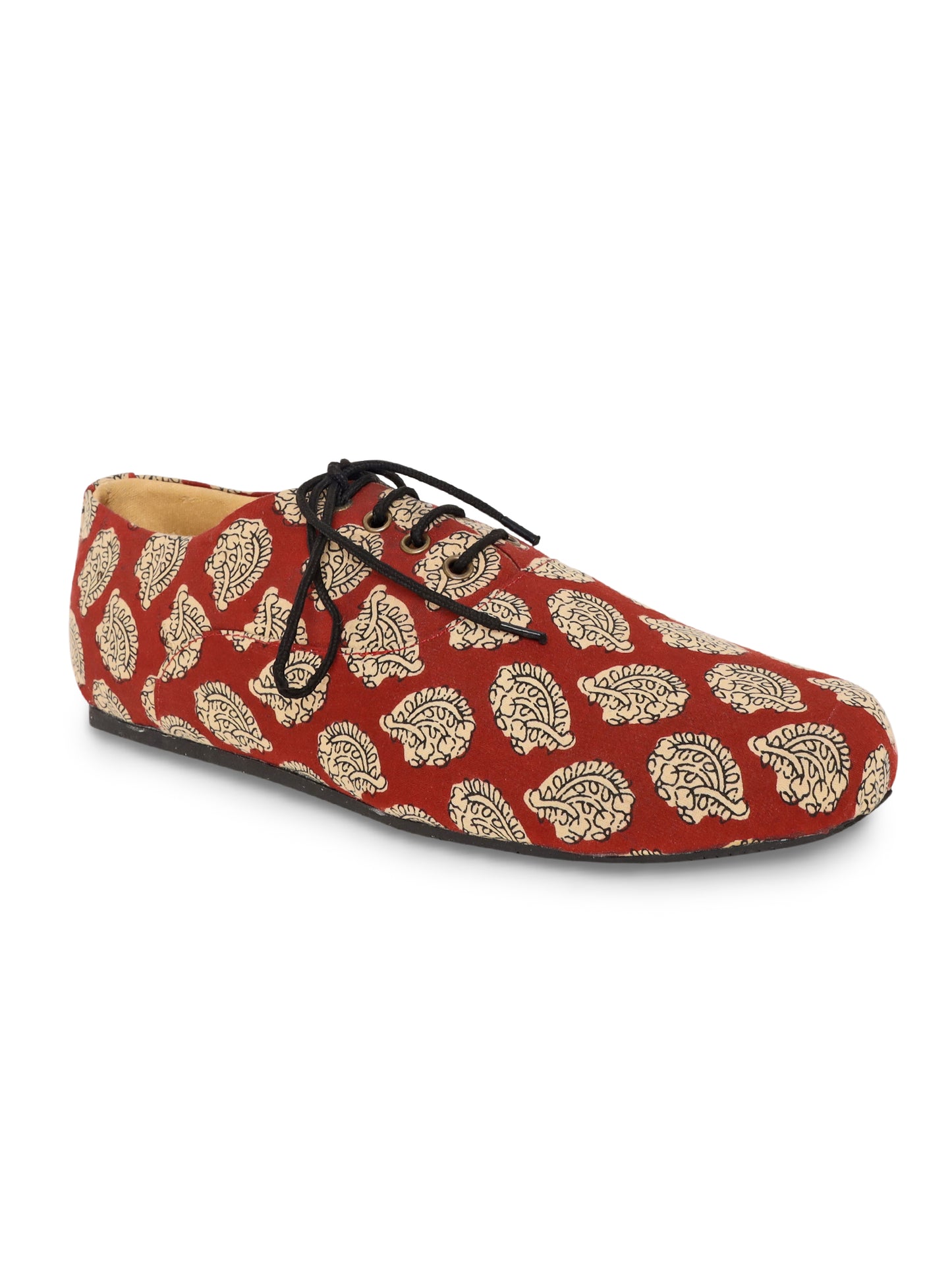 Rust Brown Block Print Unisex Oxfords