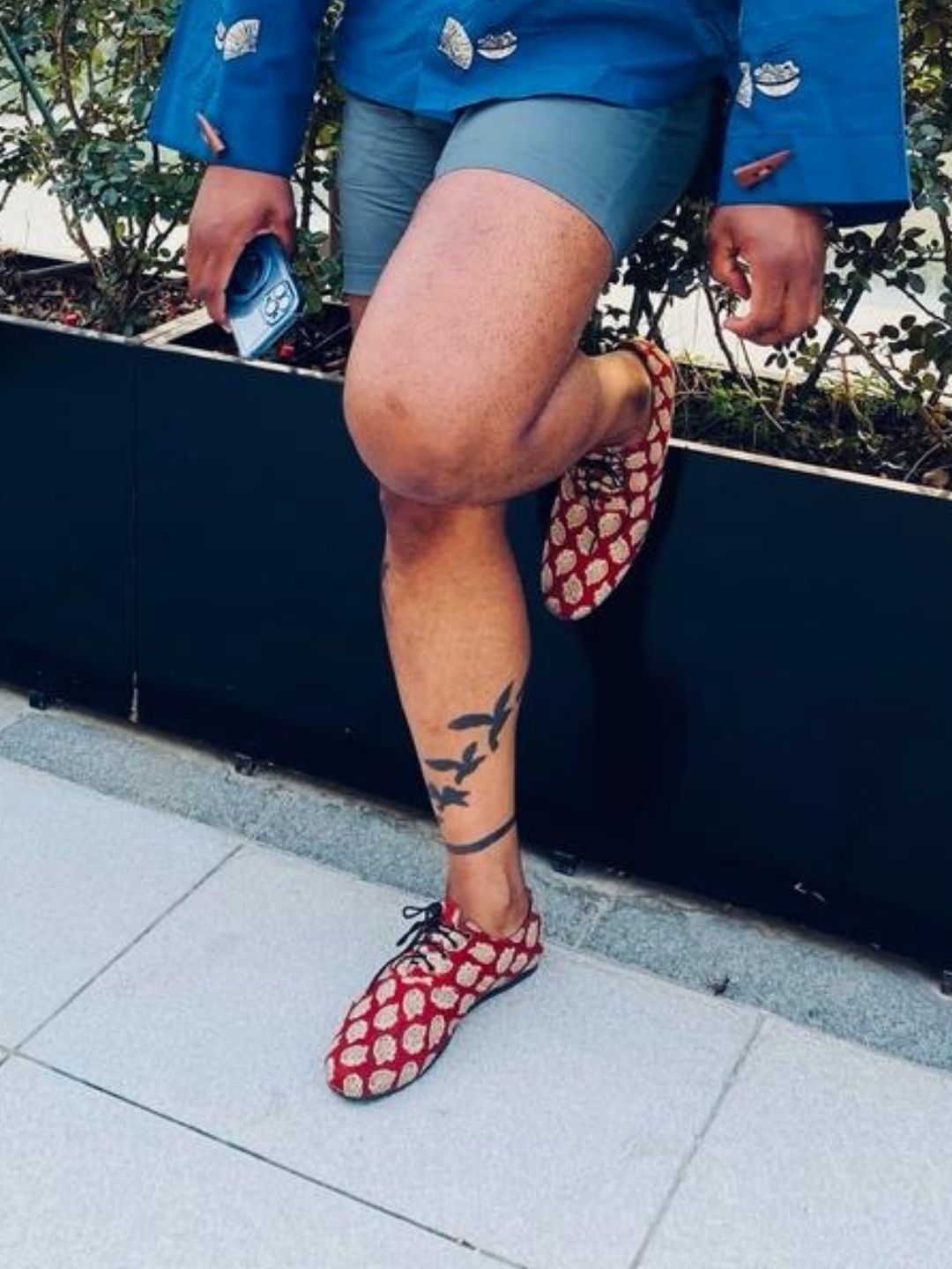 Rust Brown Block Print Unisex Oxfords