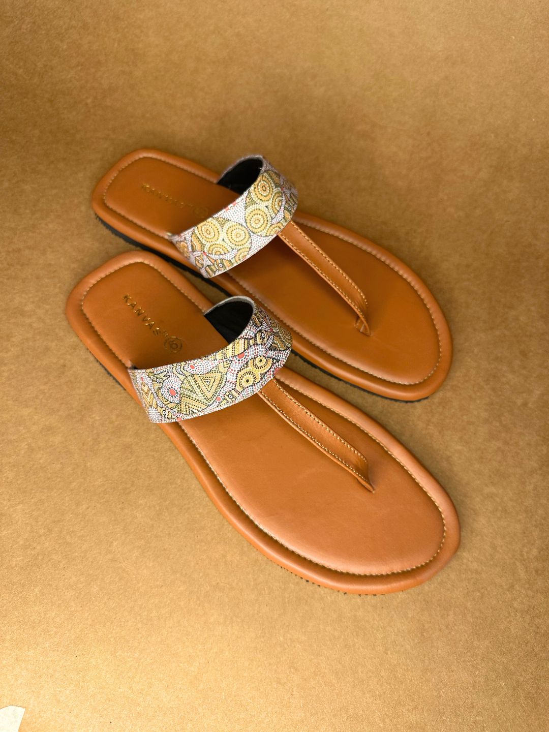 Traditional Grey Bhil Art Chappals