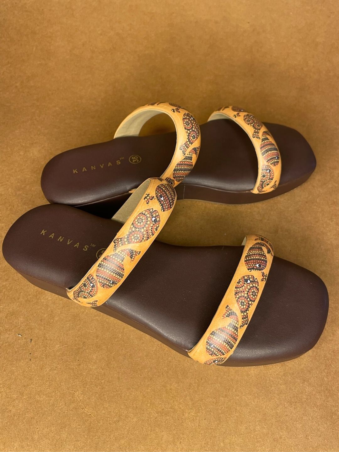 Yellow Bhil Art Slip Ons