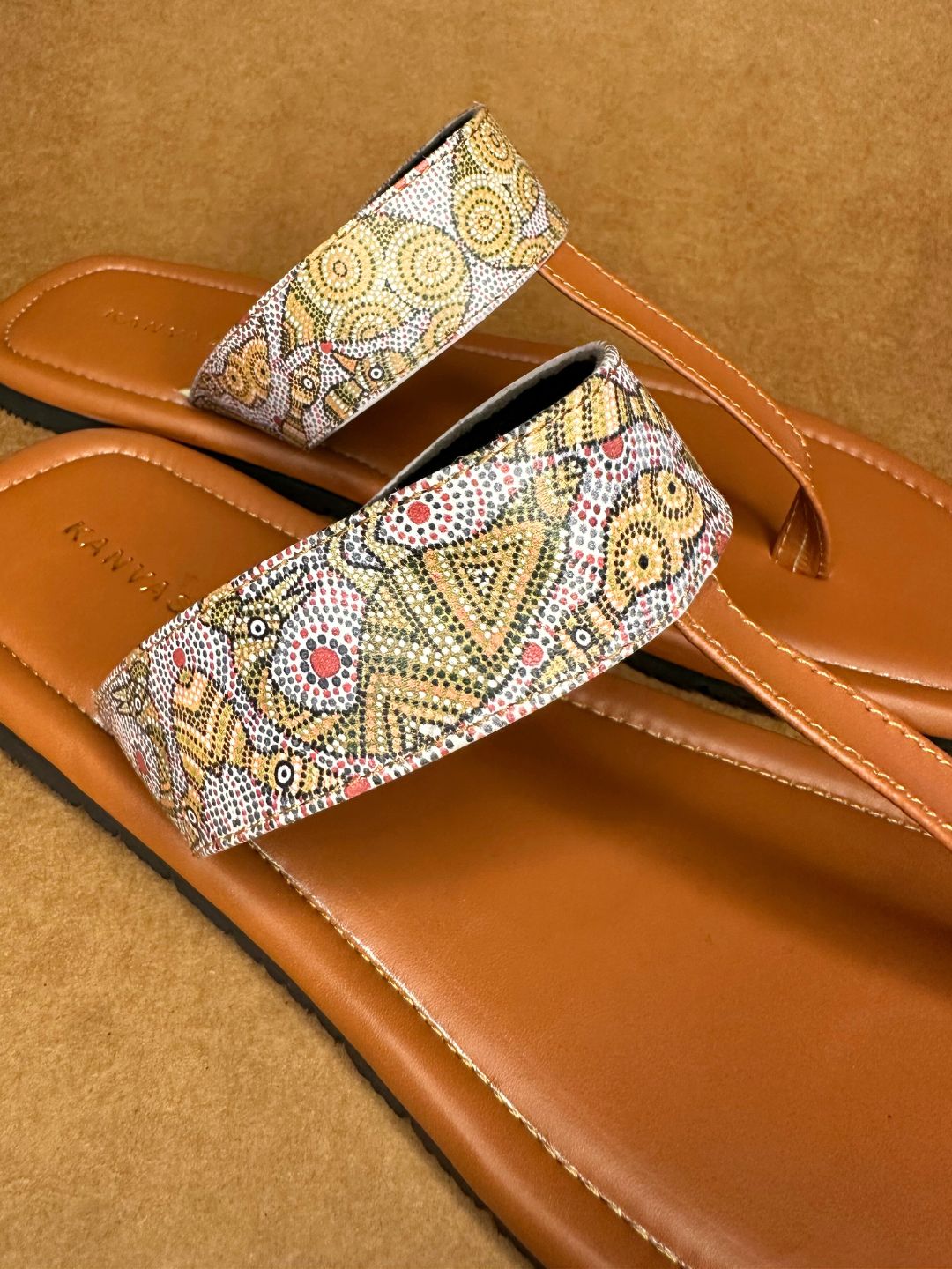 Traditional Grey Bhil Art Chappals
