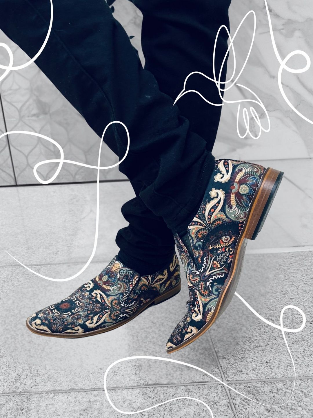 Deep Blue Art Print Loafers