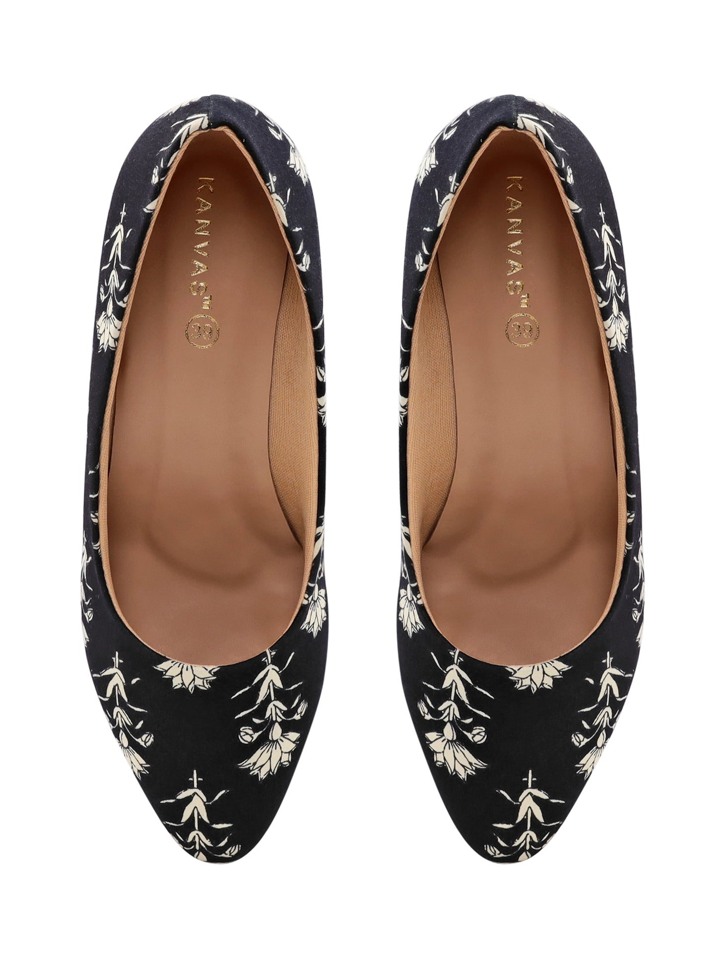 Black Block Print Wedges