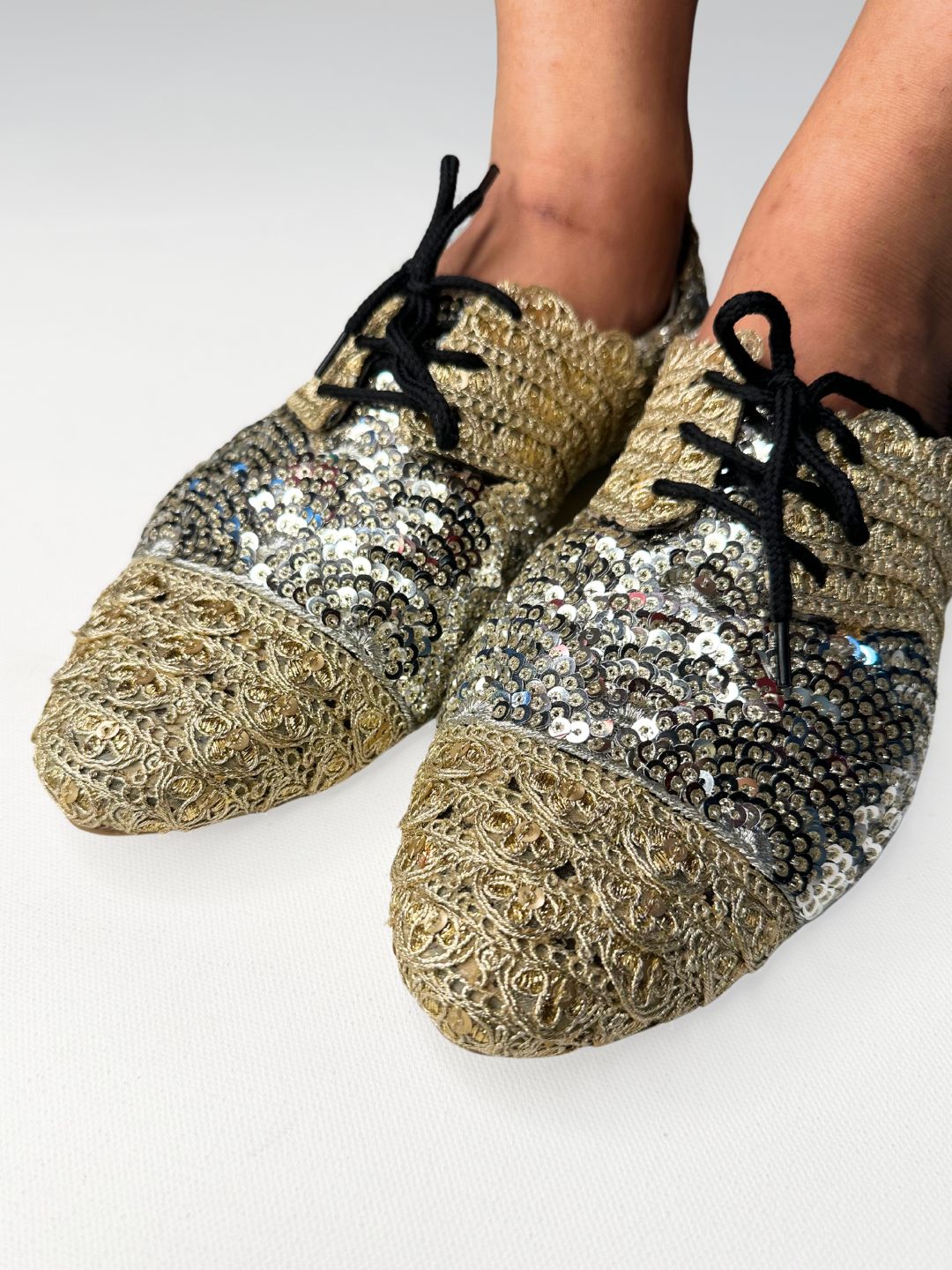 Festive Gold & Silver Oxfords