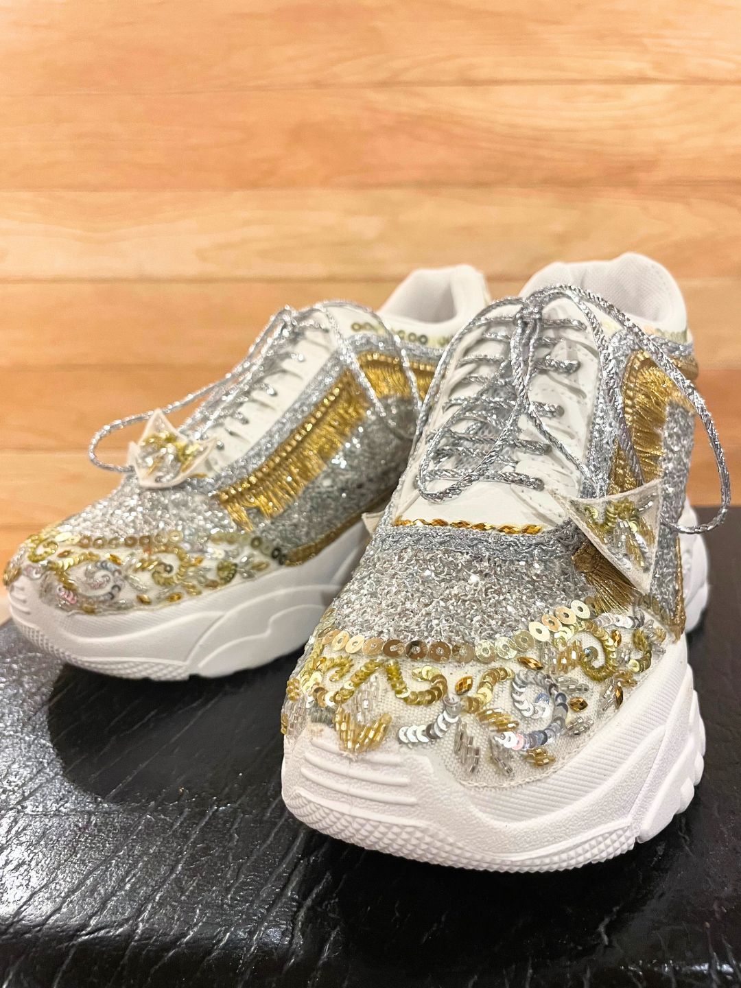 Kanvas Ethnic Festive Classic Gold Custom-made Kanvas Sneakers