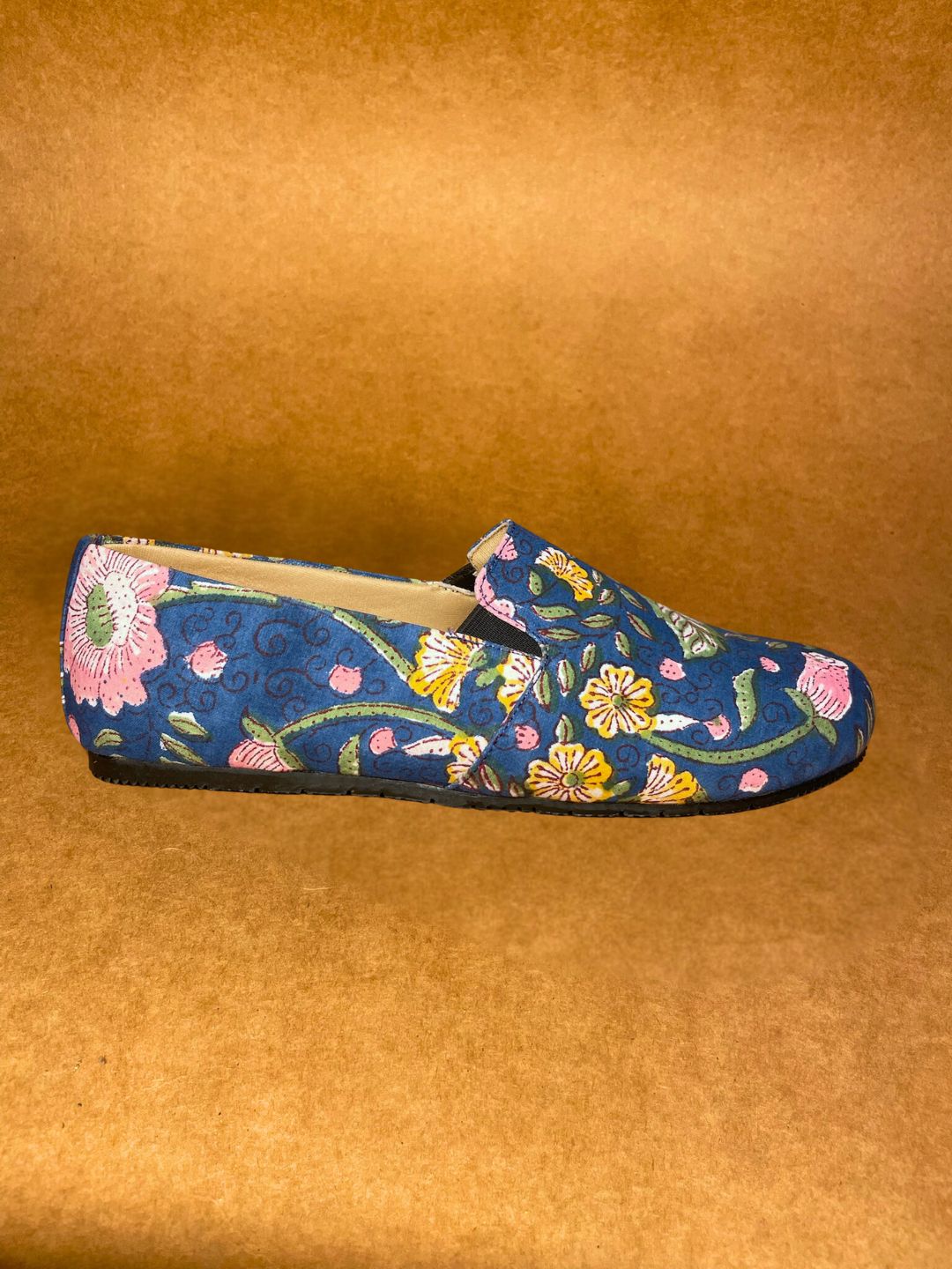 Blue Floral Moccasins