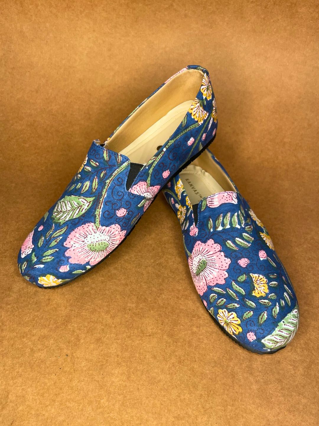 Blue Floral Moccasins