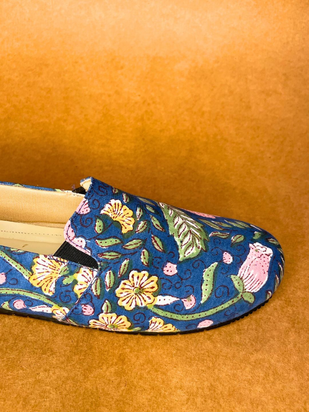 Blue Floral Moccasins