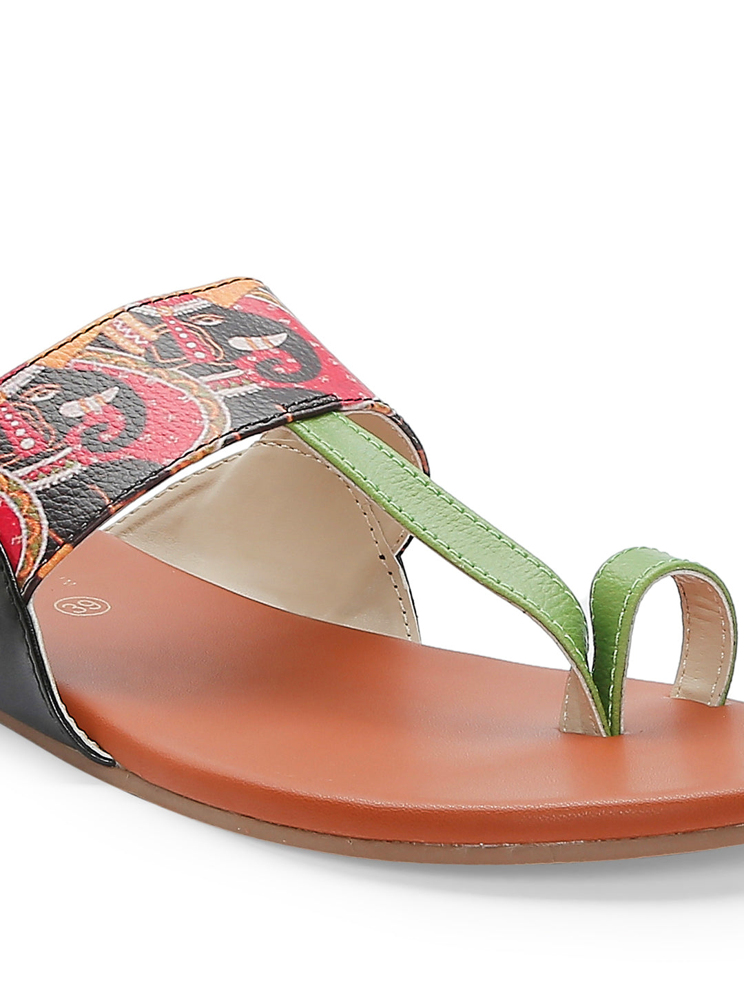 Elephant Print Kolhapuris Flats