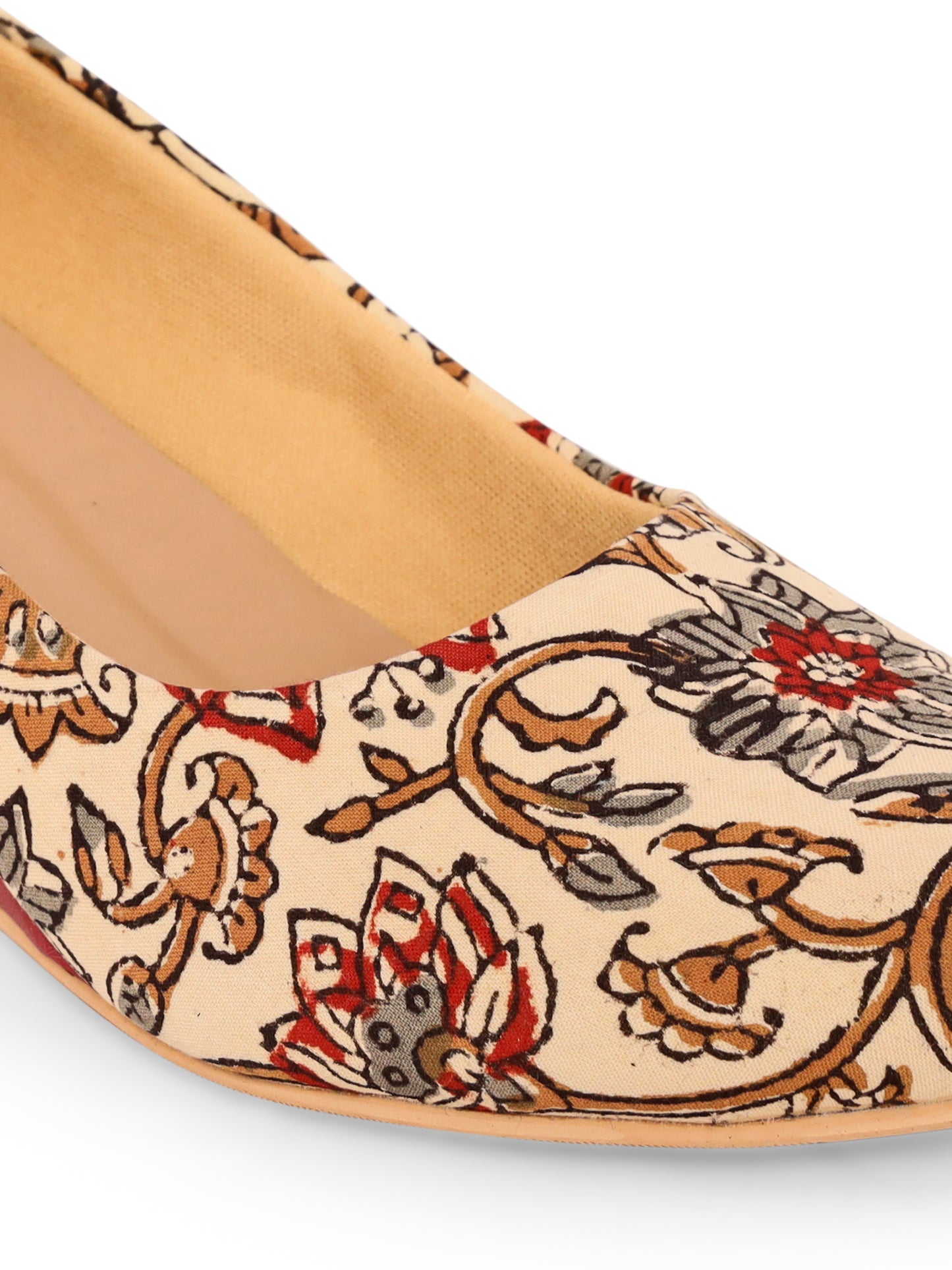 Maroon Kalamkari Art Print Wedges