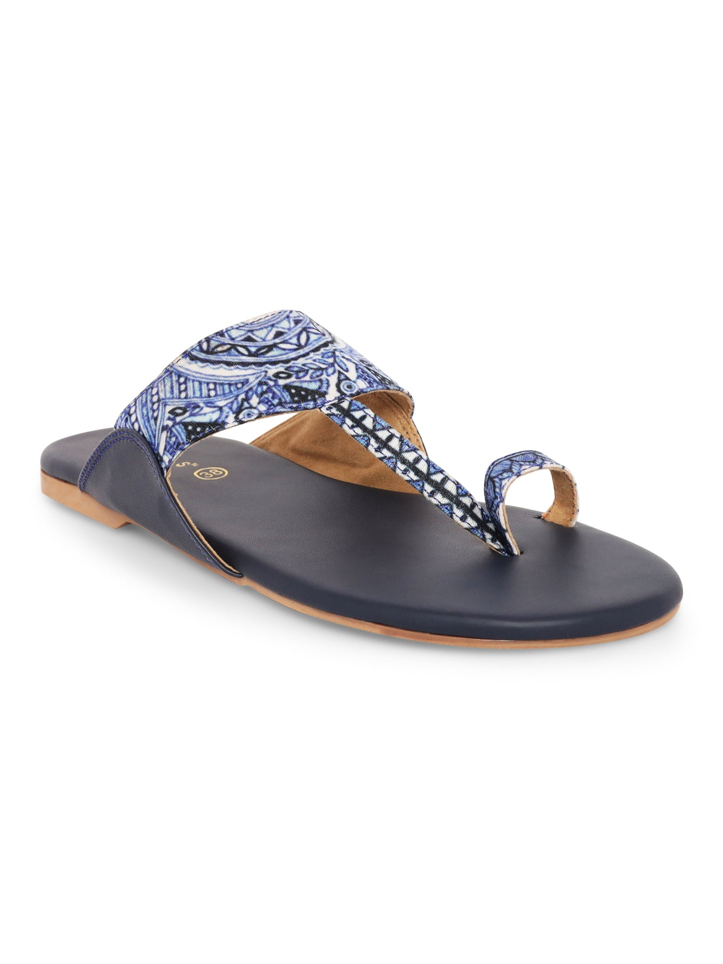 Dark Blue Peacock Kolhapuri