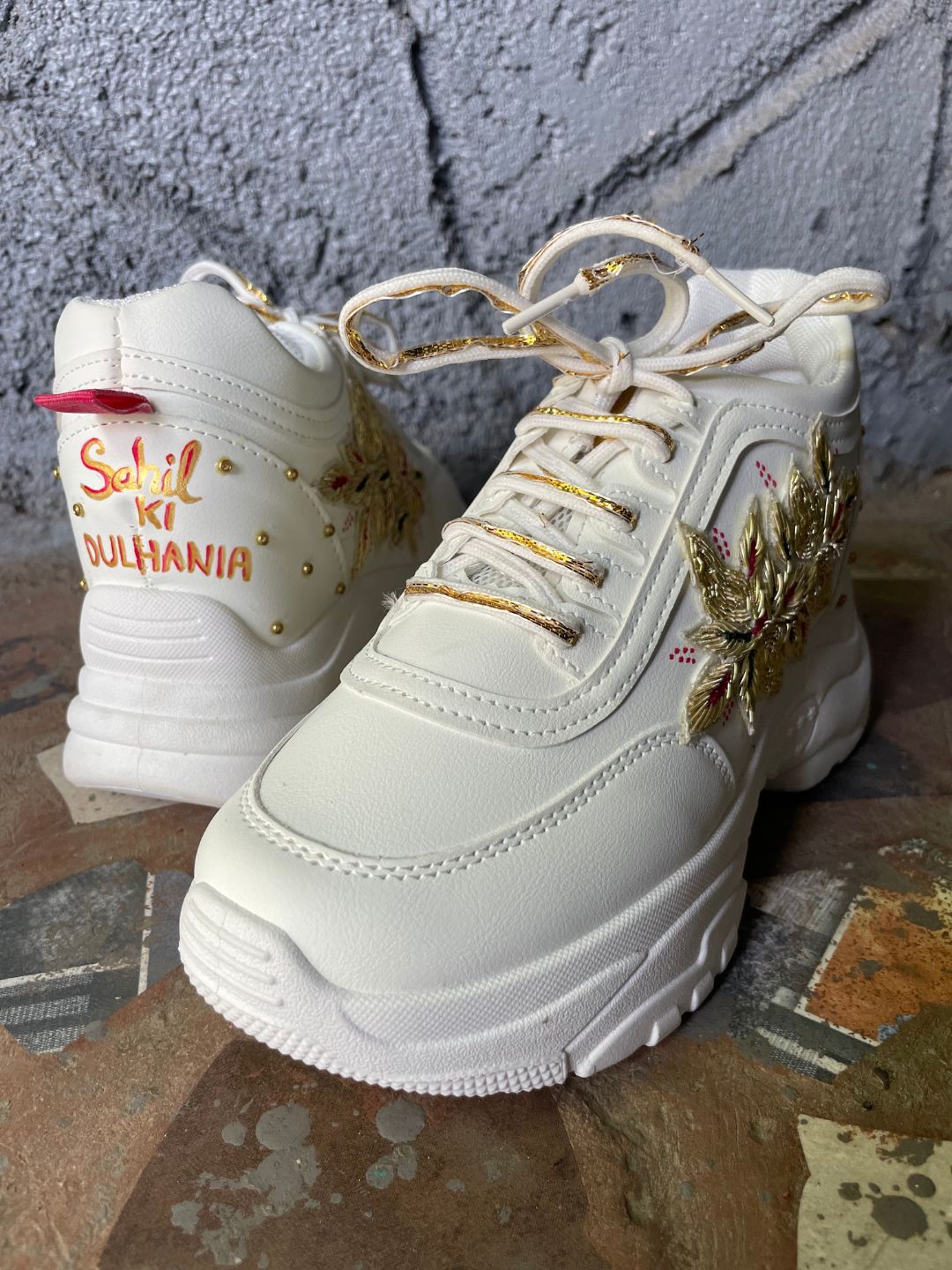 Quirky Tagline Bridal Sneakers