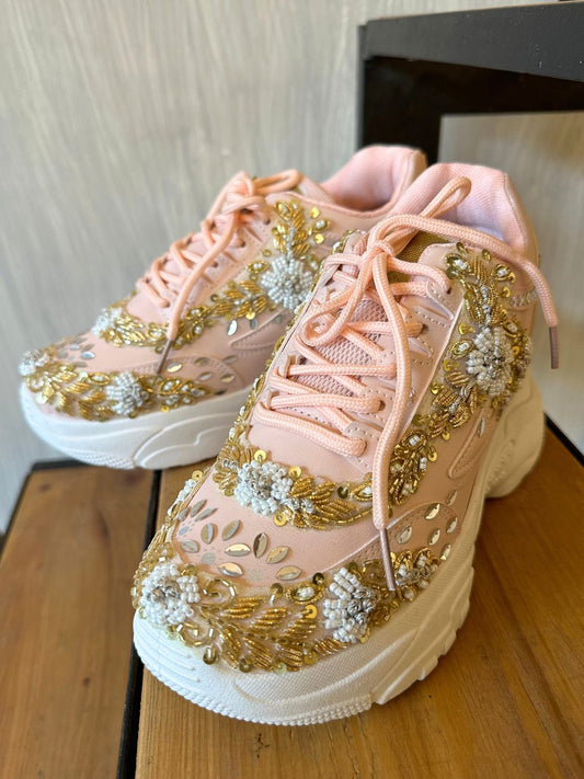 Pink Designer Festive Sneakers