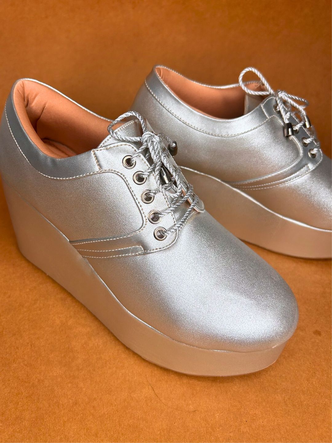 Silver Sneakers with Wedges