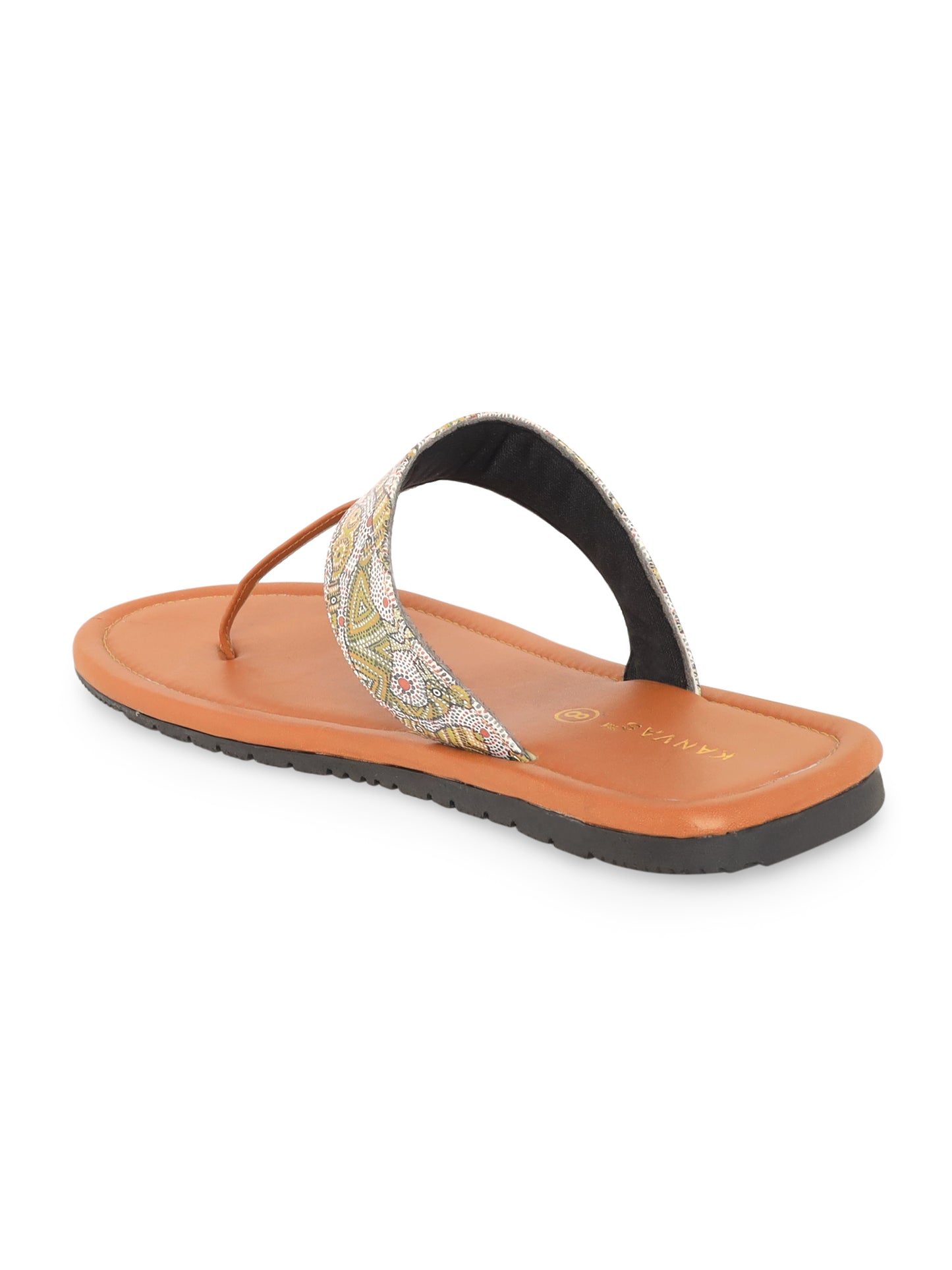 Traditional Grey Bhil Art Chappals
