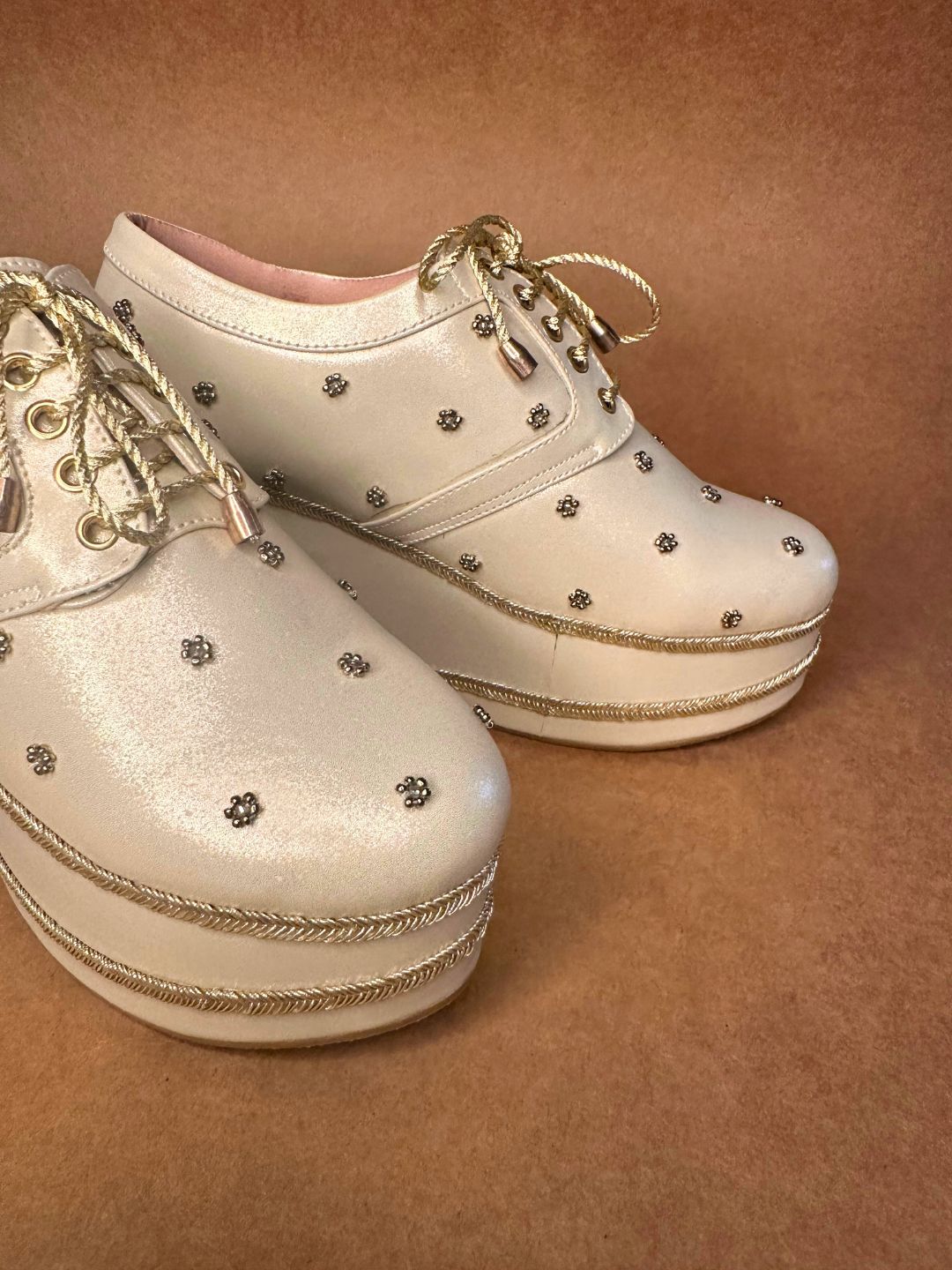 Gold Minimalist Wedge Sneaker