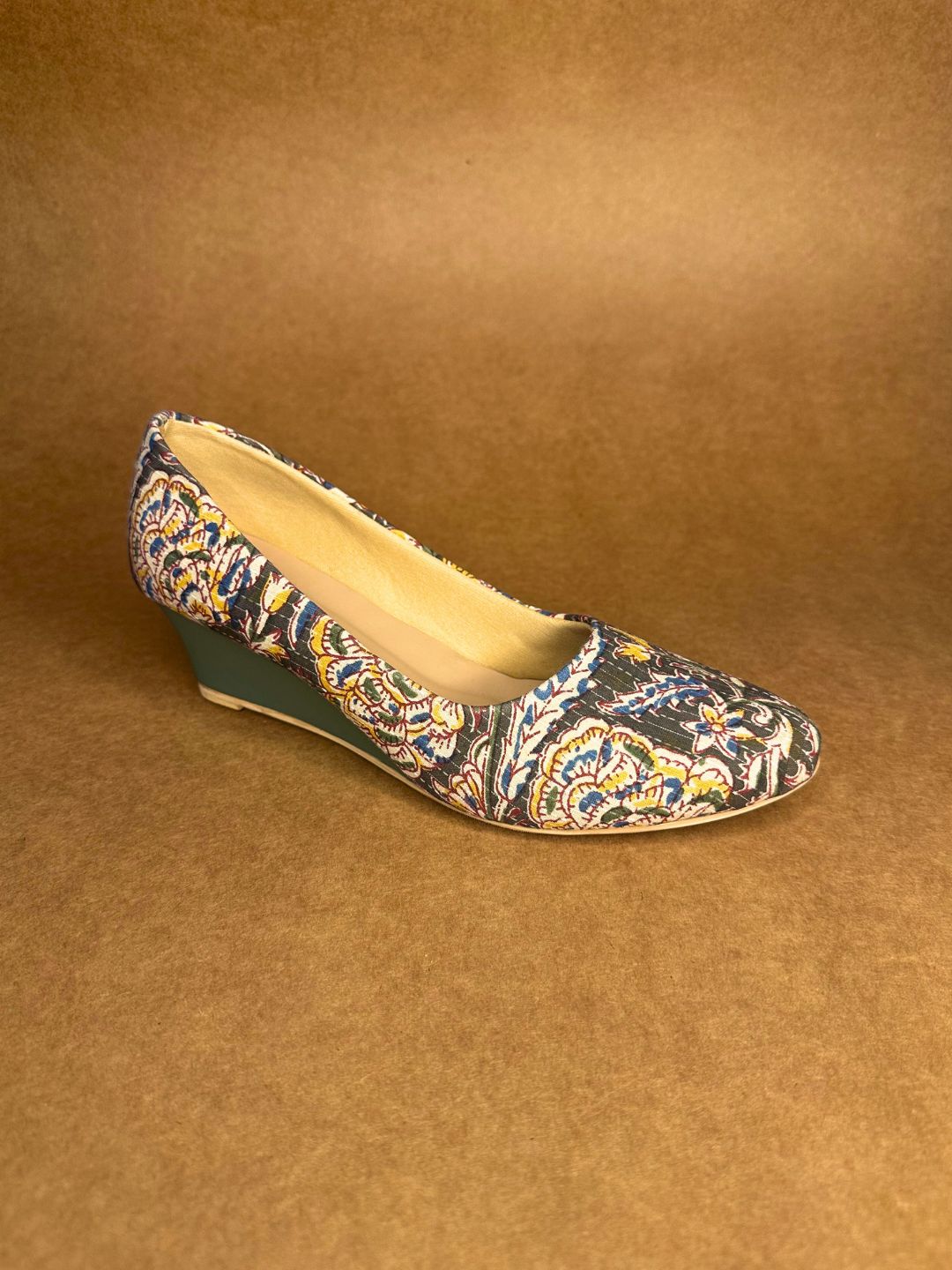 Block Print Kantha Work Wedges