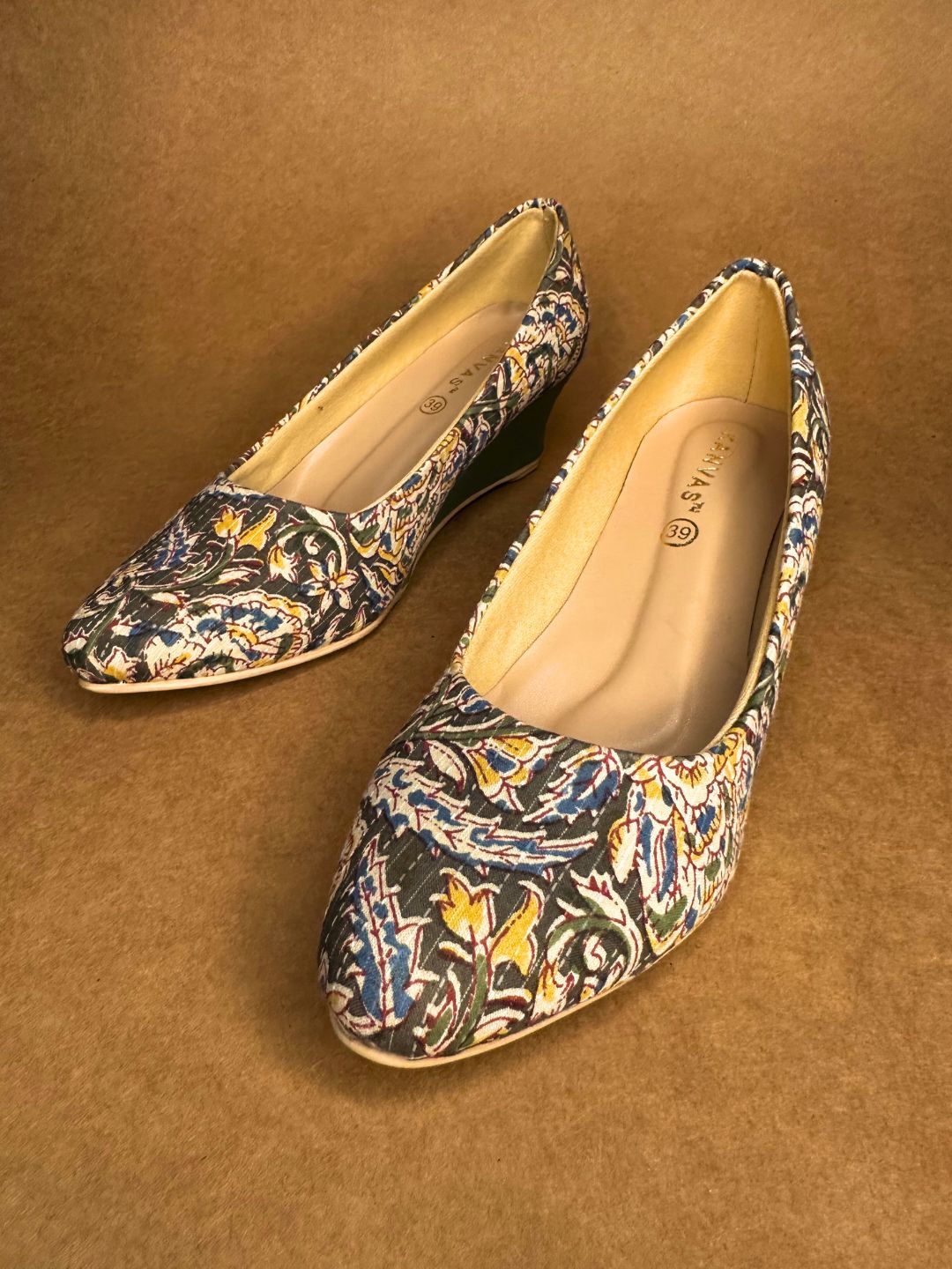 Block Print Kantha Work Wedges