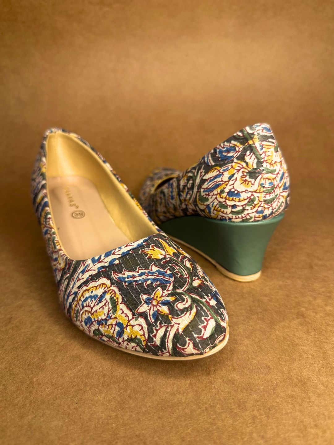 Block Print Kantha Work Wedges
