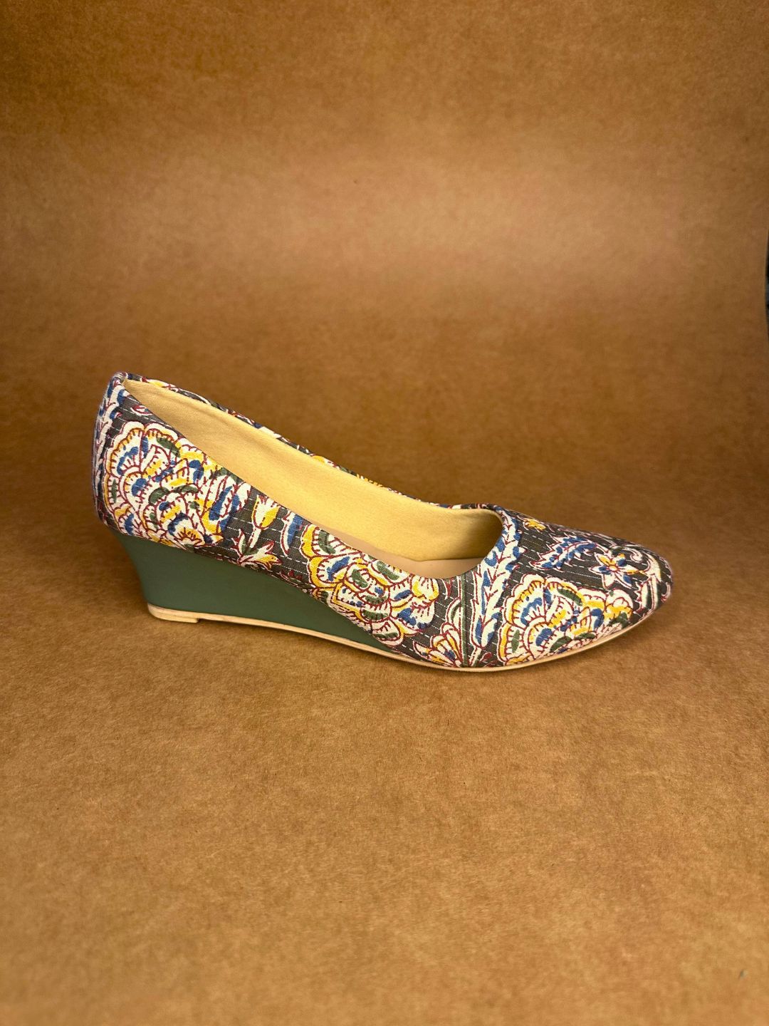 Block Print Kantha Work Wedges