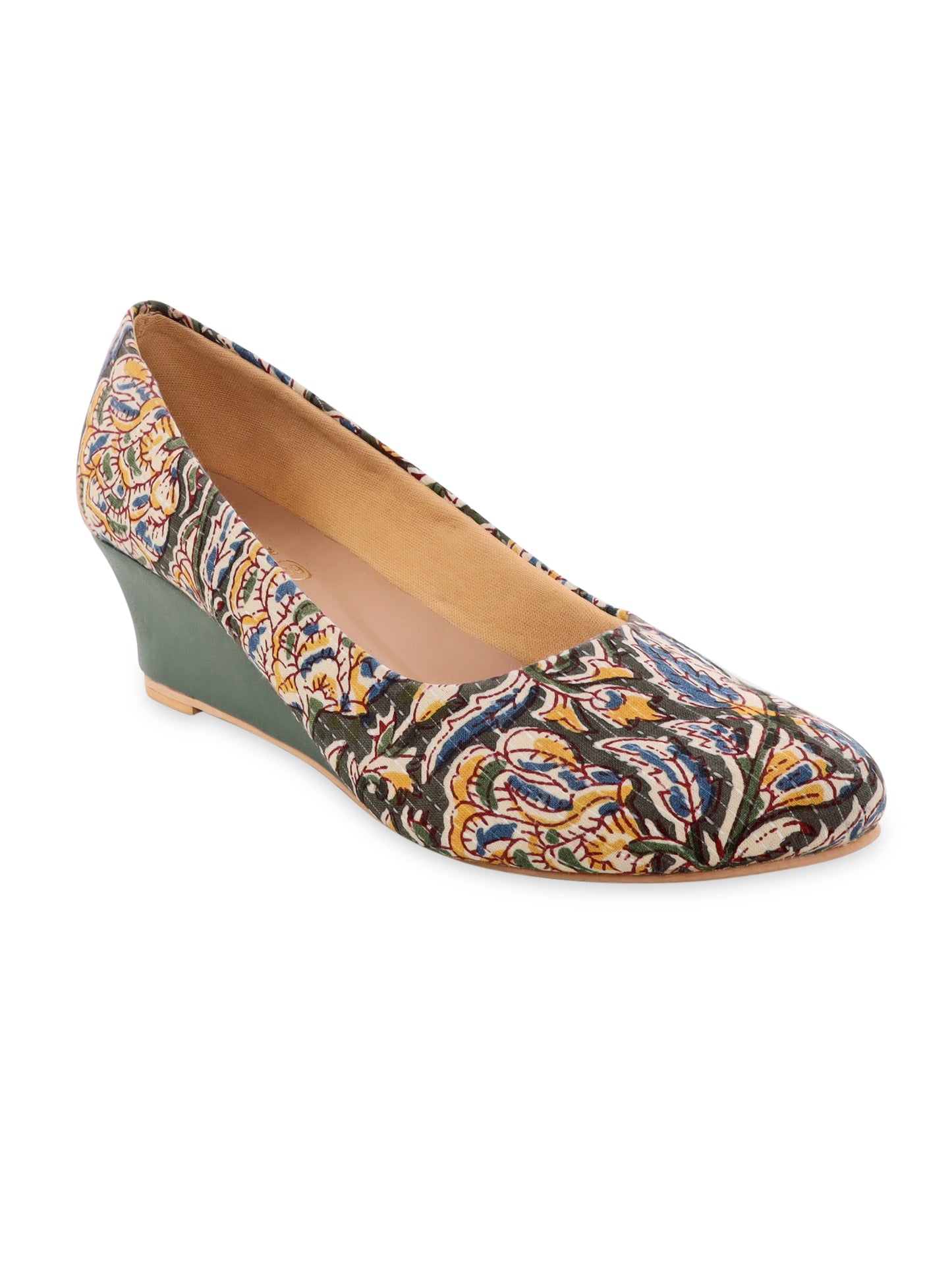 Block Print Kantha Work Wedges