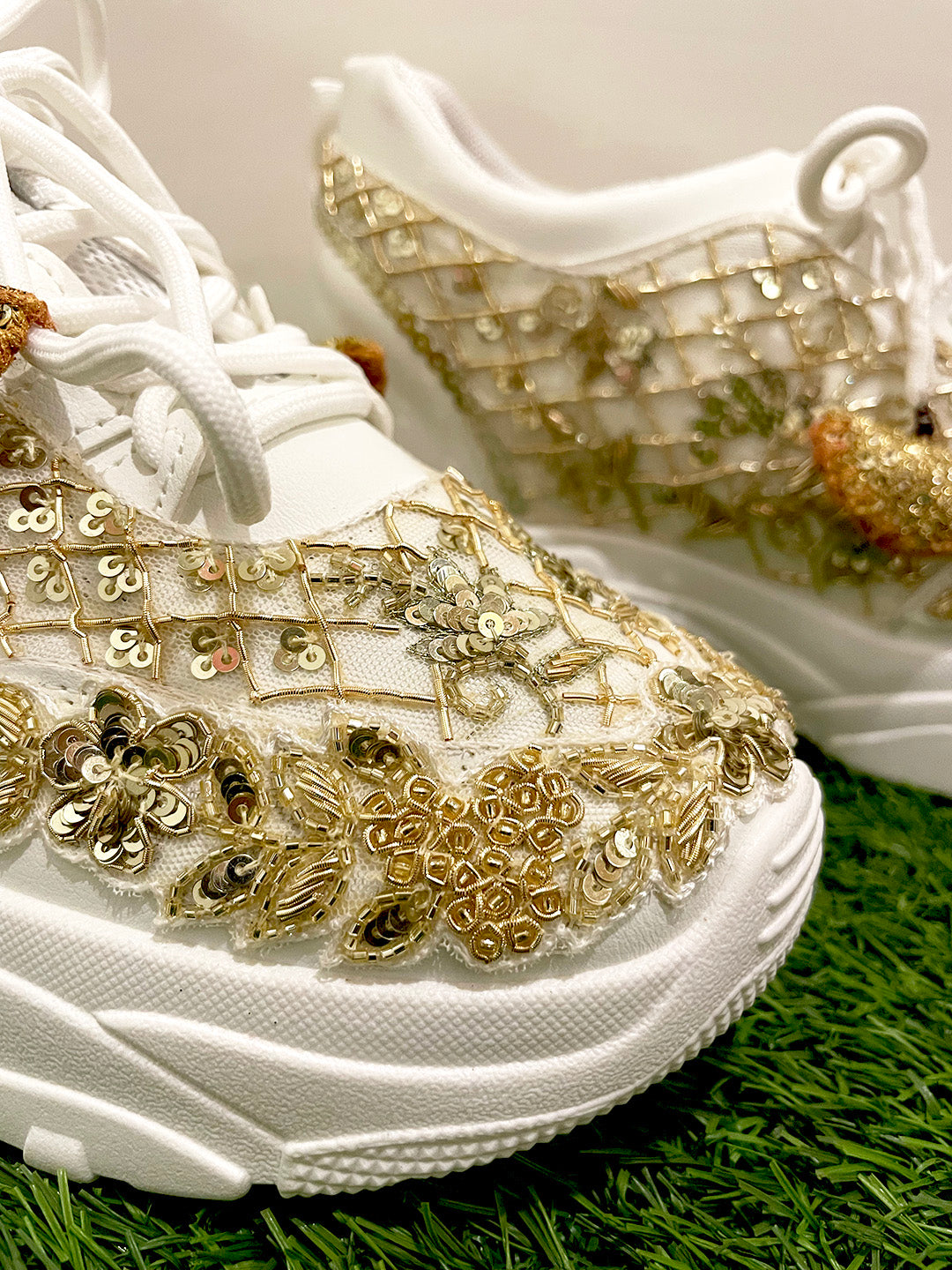Gold Pro Max Perfect Bridal Sneakers