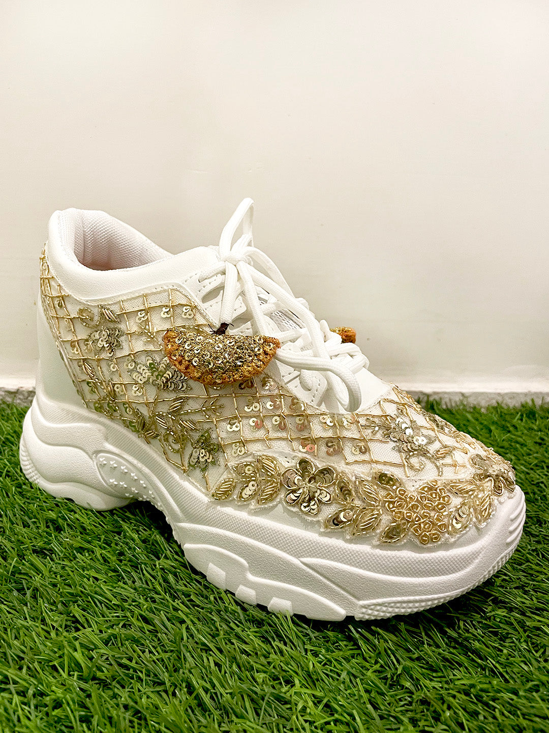 Gold Pro Max Perfect Bridal Sneakers