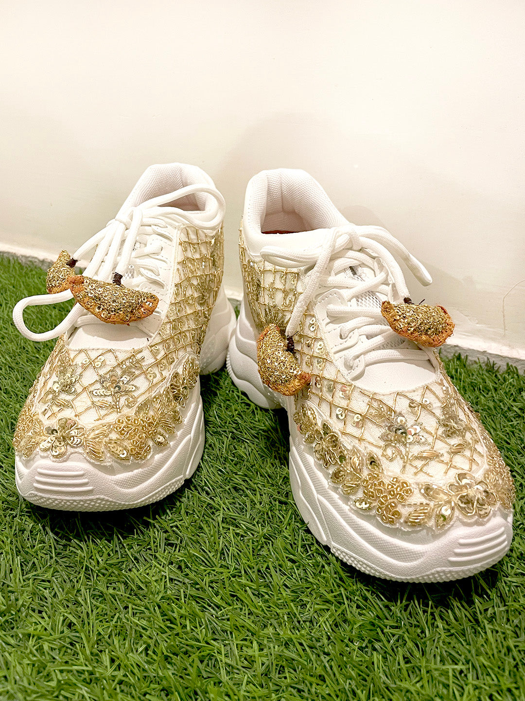 Gold Pro Max Perfect Bridal Sneakers