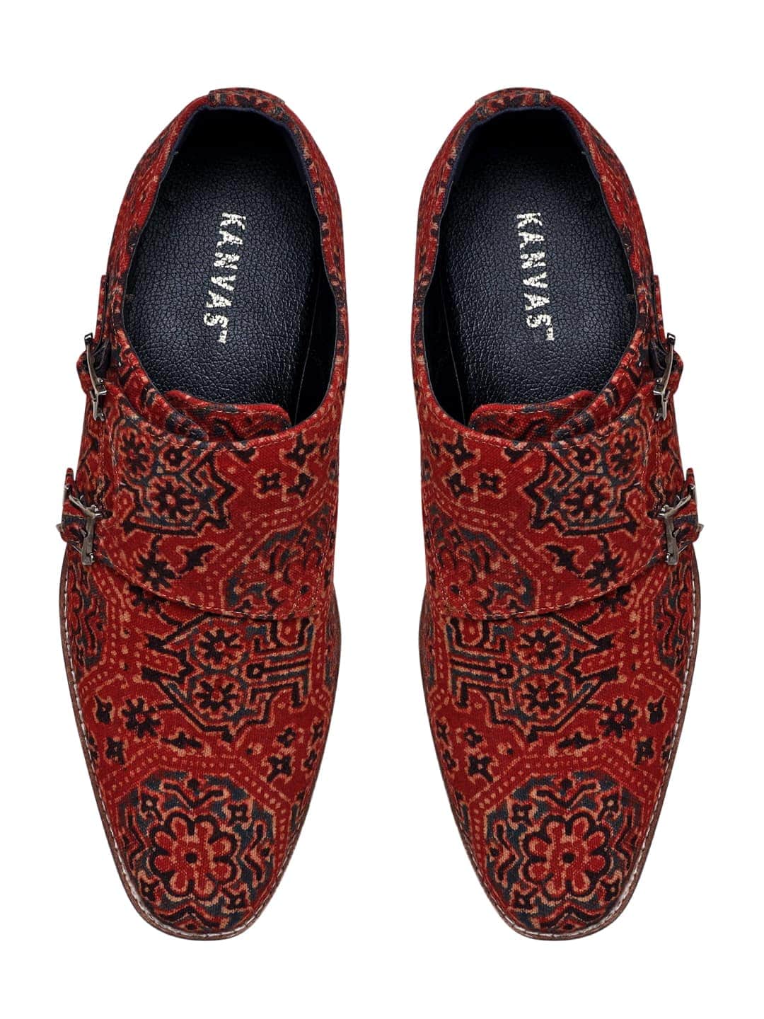 Brown Ajrakh Monk Shoes