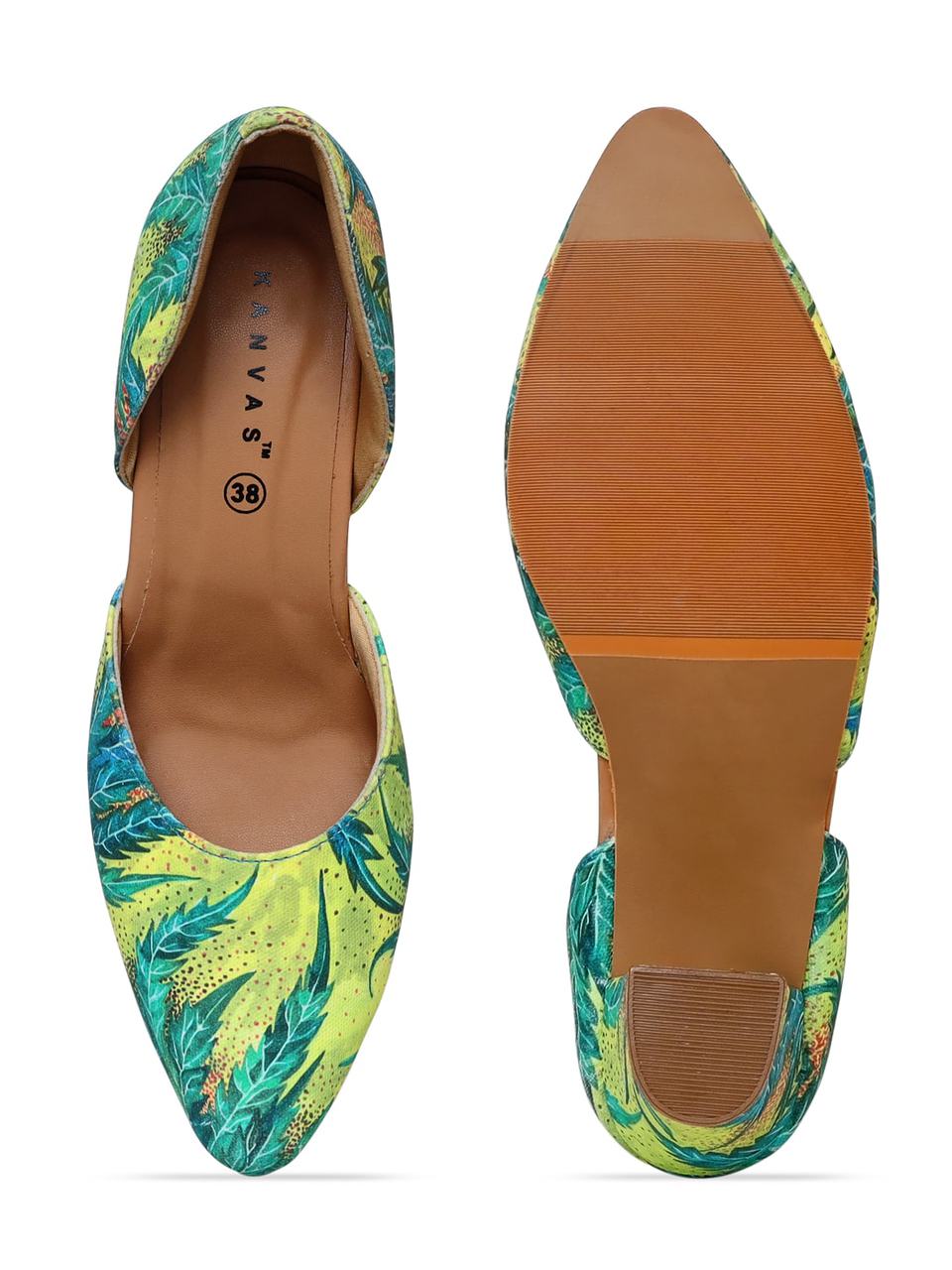 Forest Green Block Heels