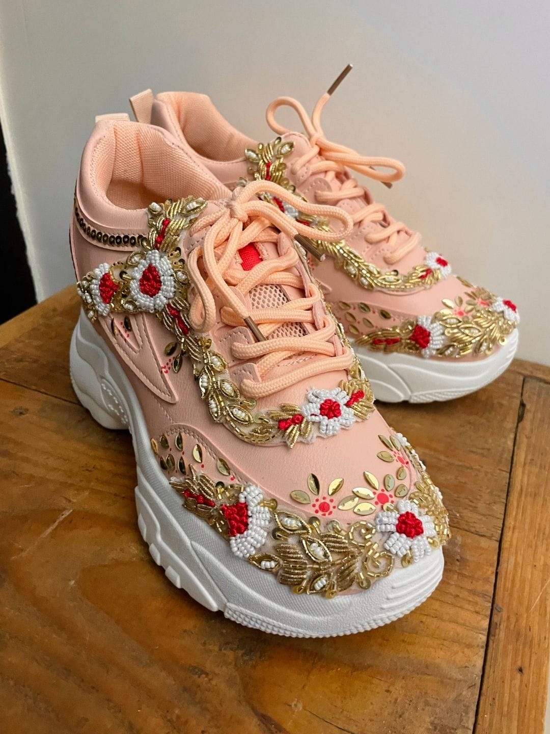Pink Traditional Bridal Sneakers