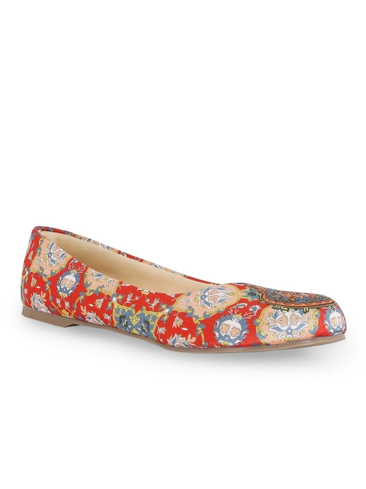 Red Mughal Print Bally Flats