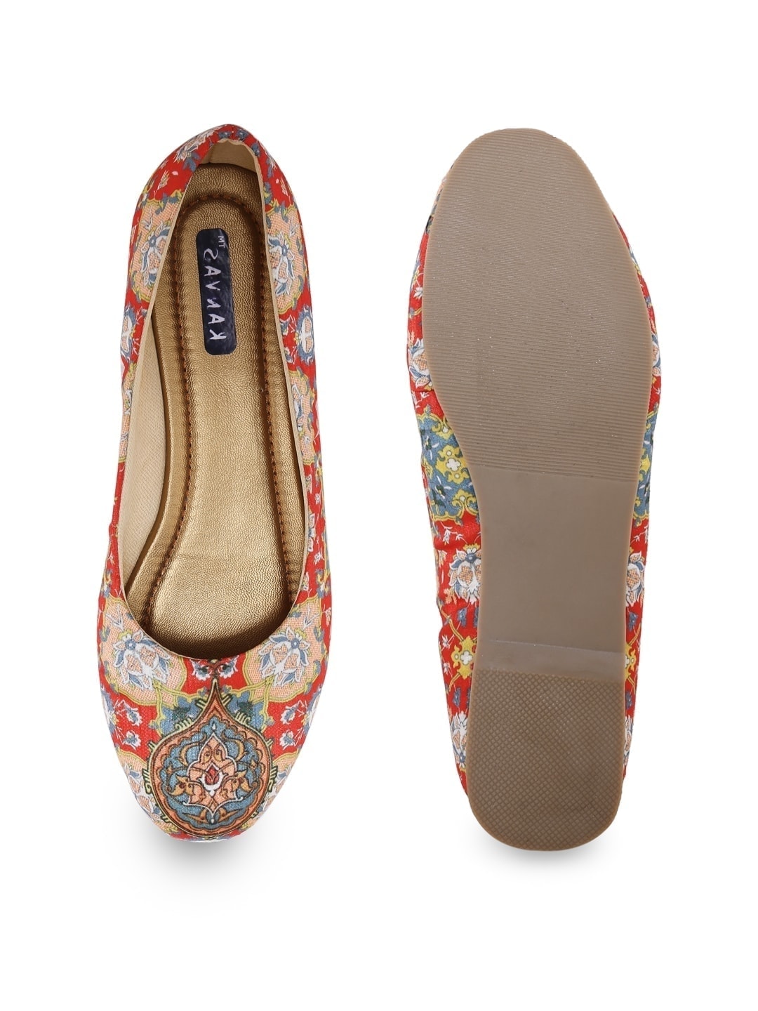 Red Mughal Print Bally Flats