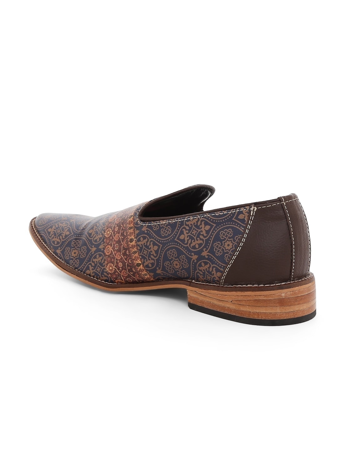 Dark Blue Mughal Art Designer Loafers