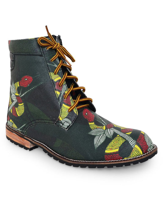 Military Green Snake Gond Boots