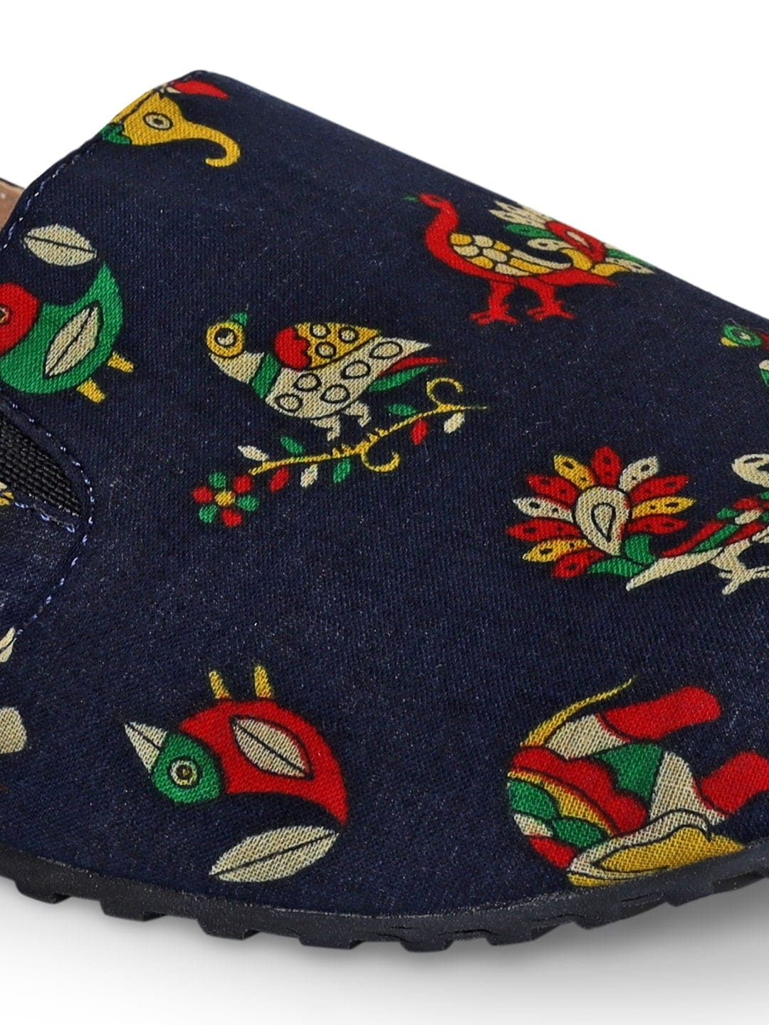 Blue Indian Print Moccasin Shoes