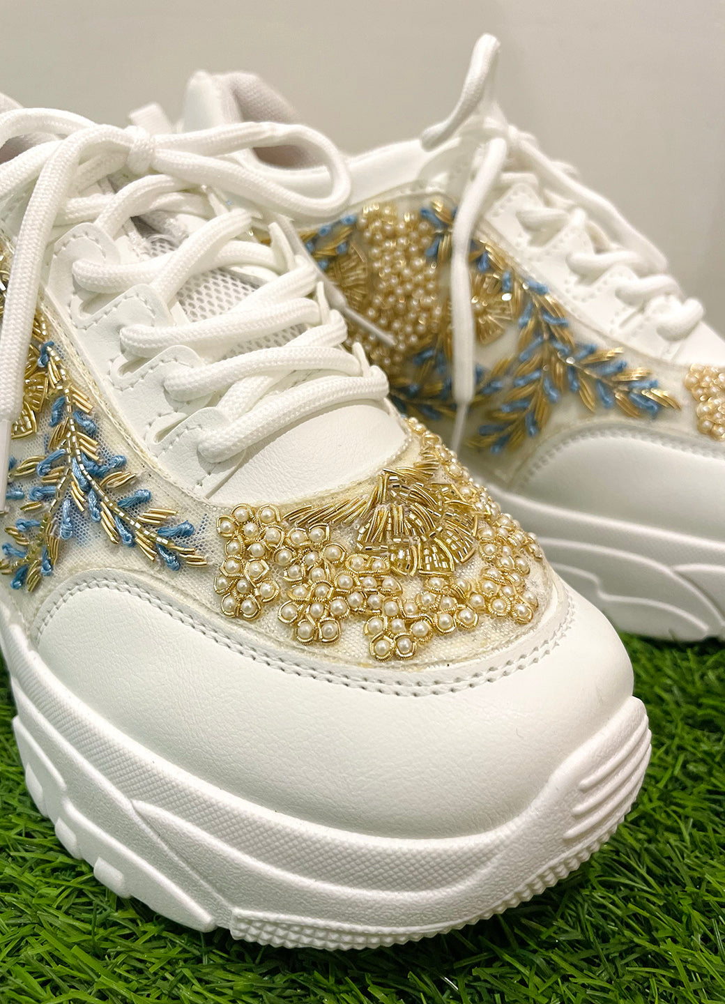 Pearl Work Zardozi Custom Kanvas Sneakers