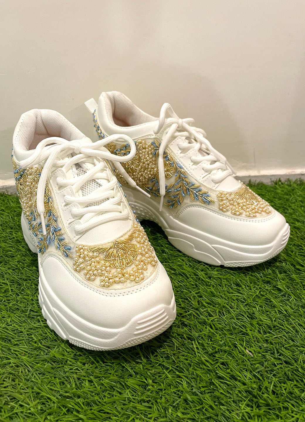 Pearl Work Zardozi Custom Kanvas Sneakers