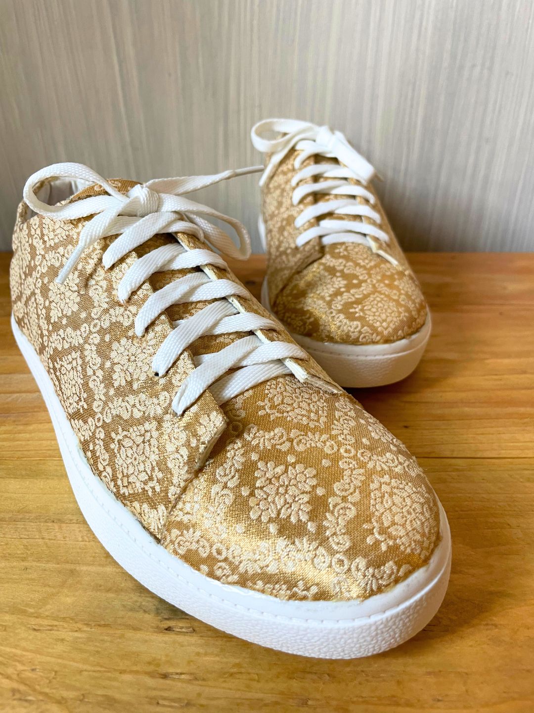 Custom Design Brocade Flat Sneakers