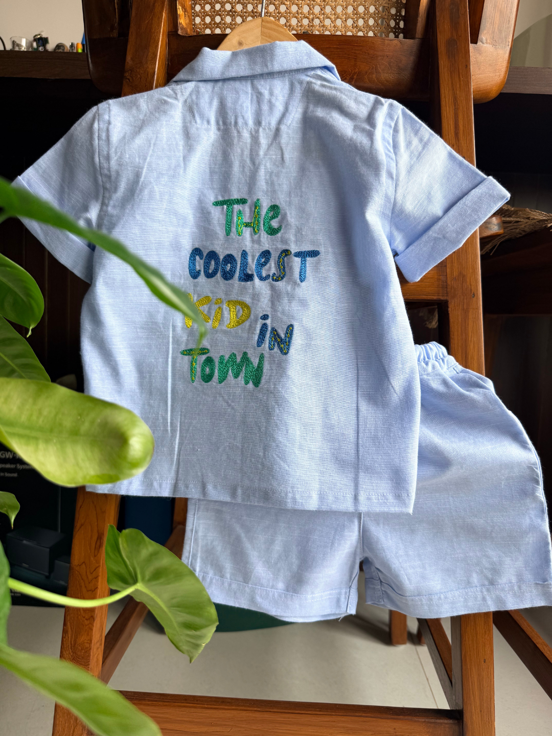 Kids Cotton Co-ord set - Blue Zebra Print