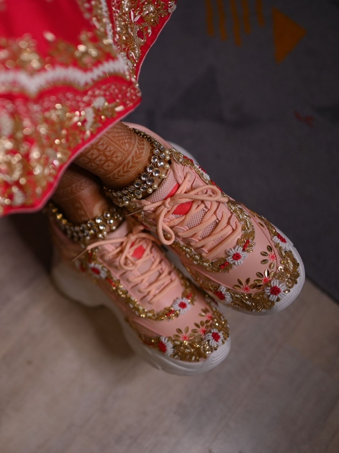 Pink Traditional Bridal Sneakers