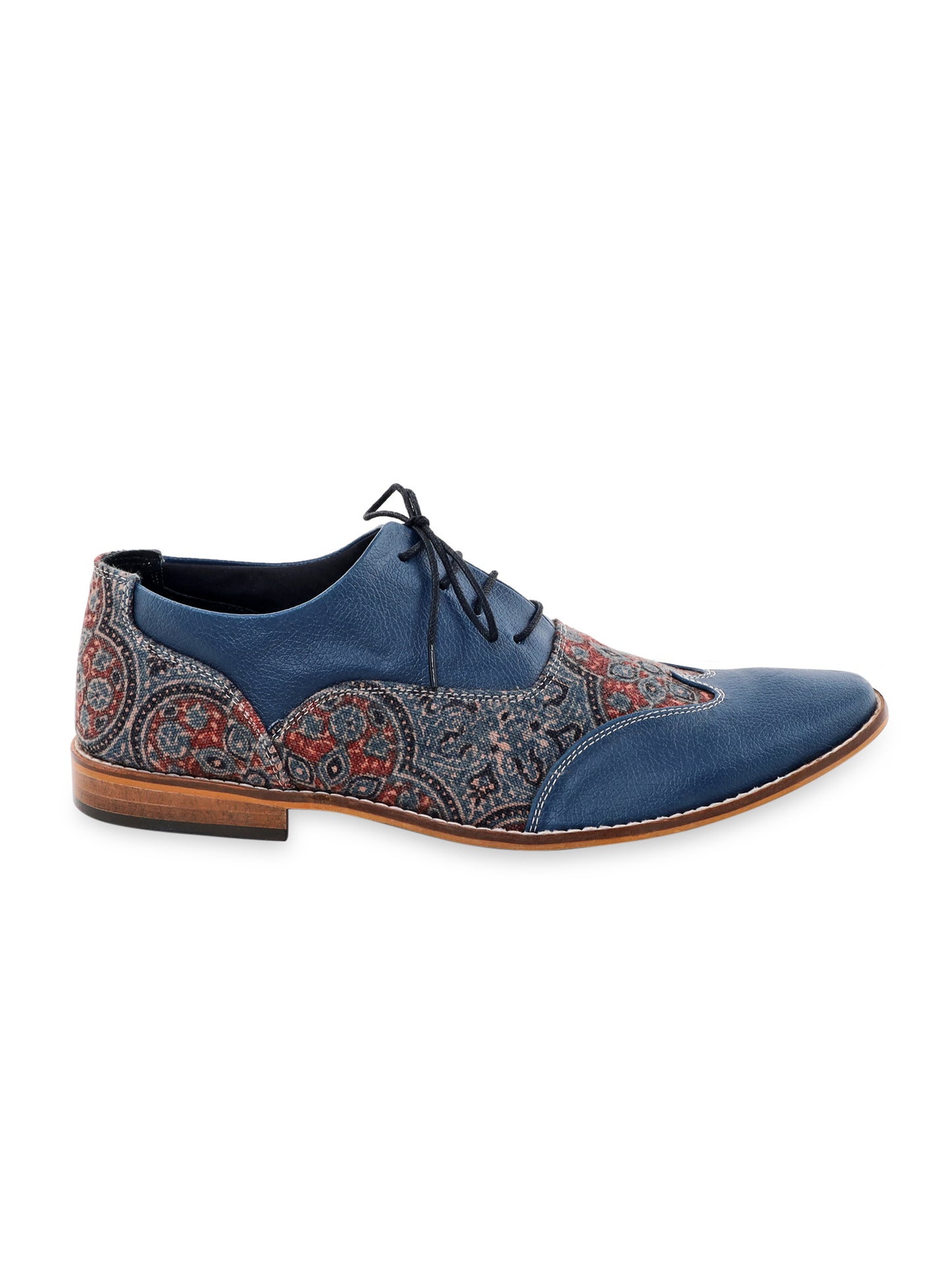 Navy Ajrakh Block Brogues