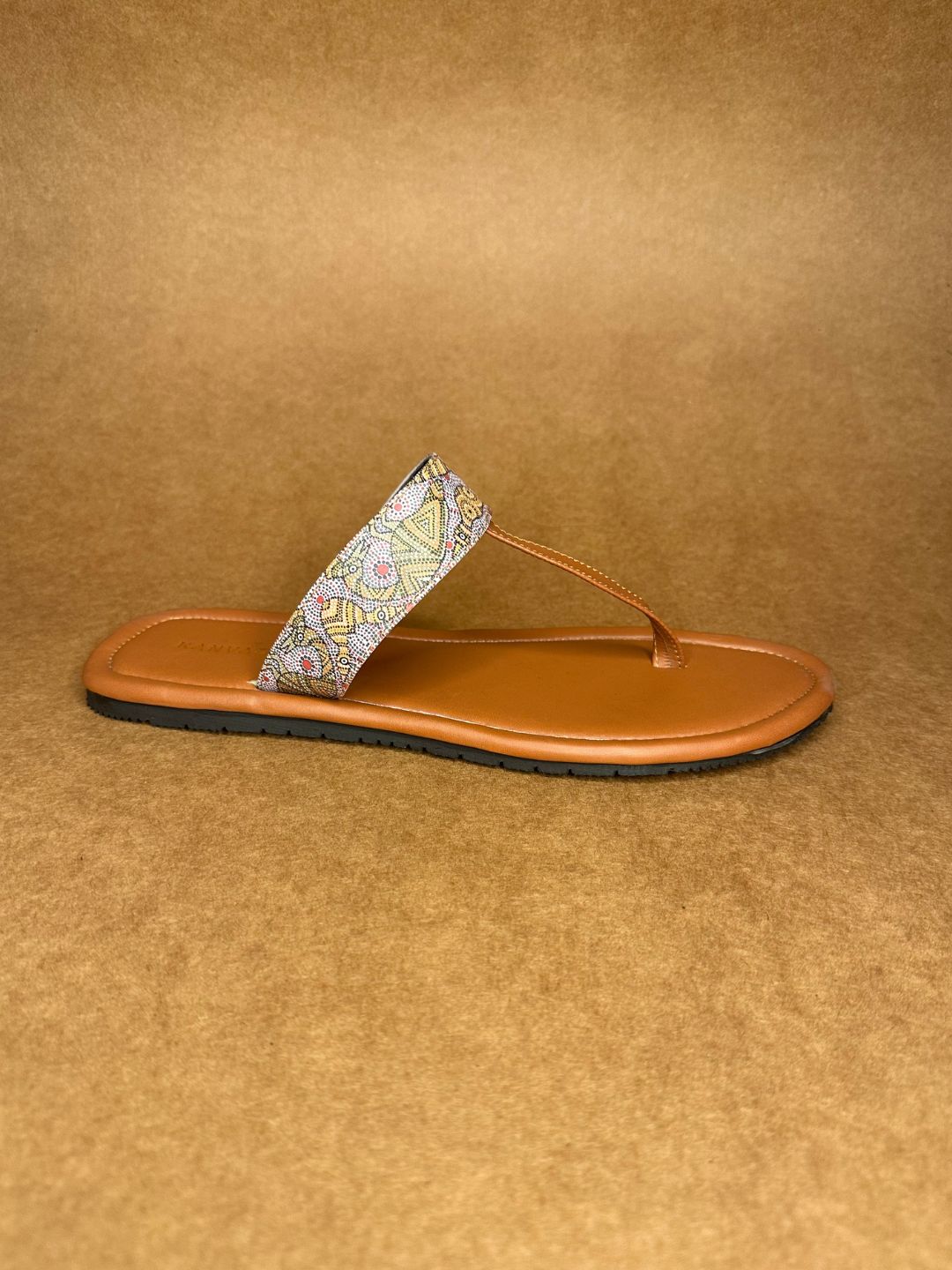 Traditional  Grey Bhil Art Chappals