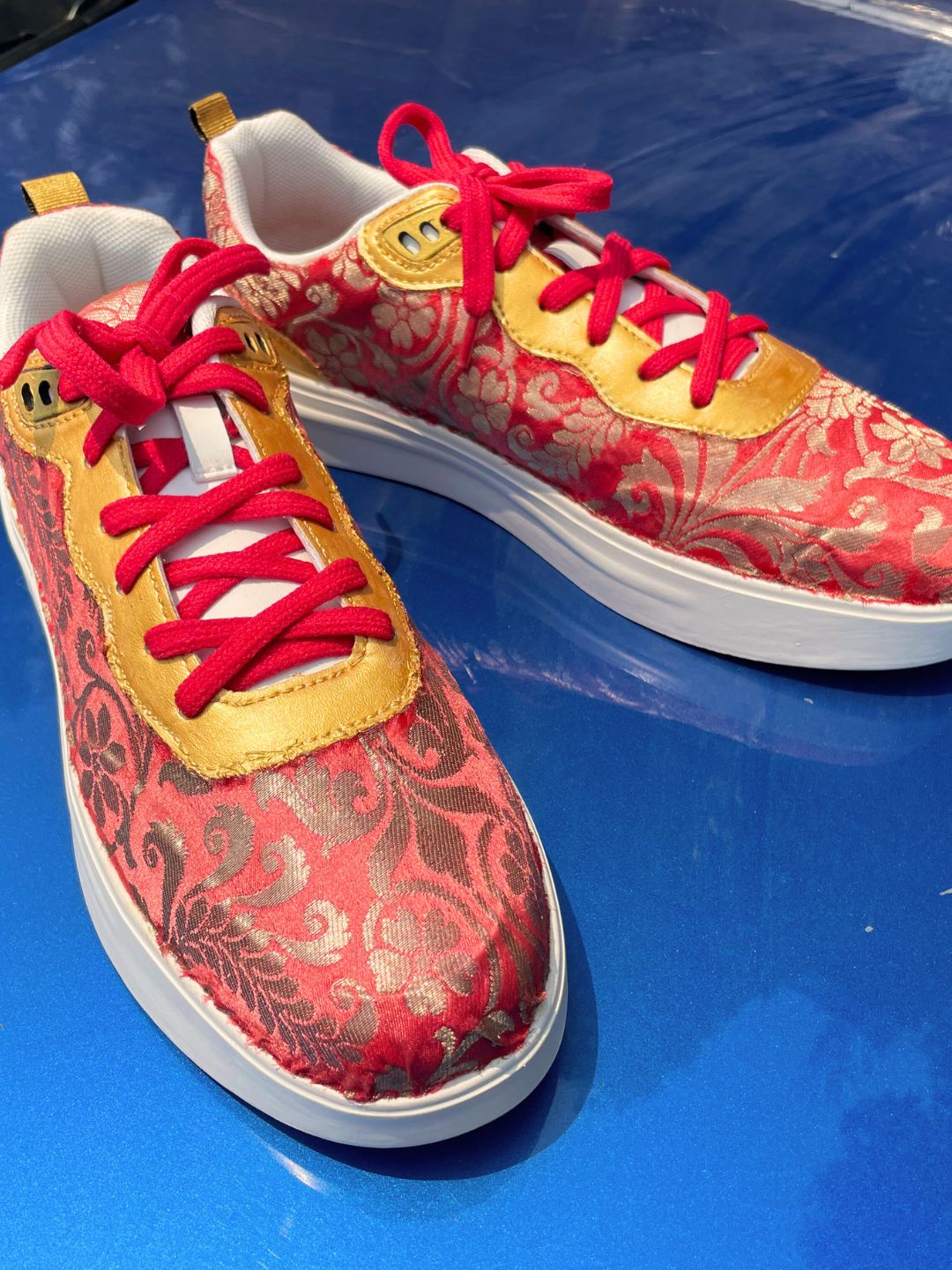 Custom Design Brocade Flat Sneakers