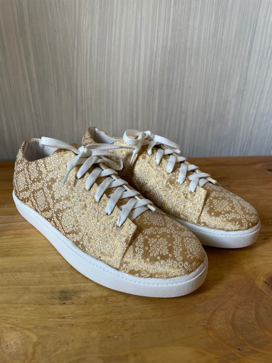 Custom Design Brocade Flat Sneakers