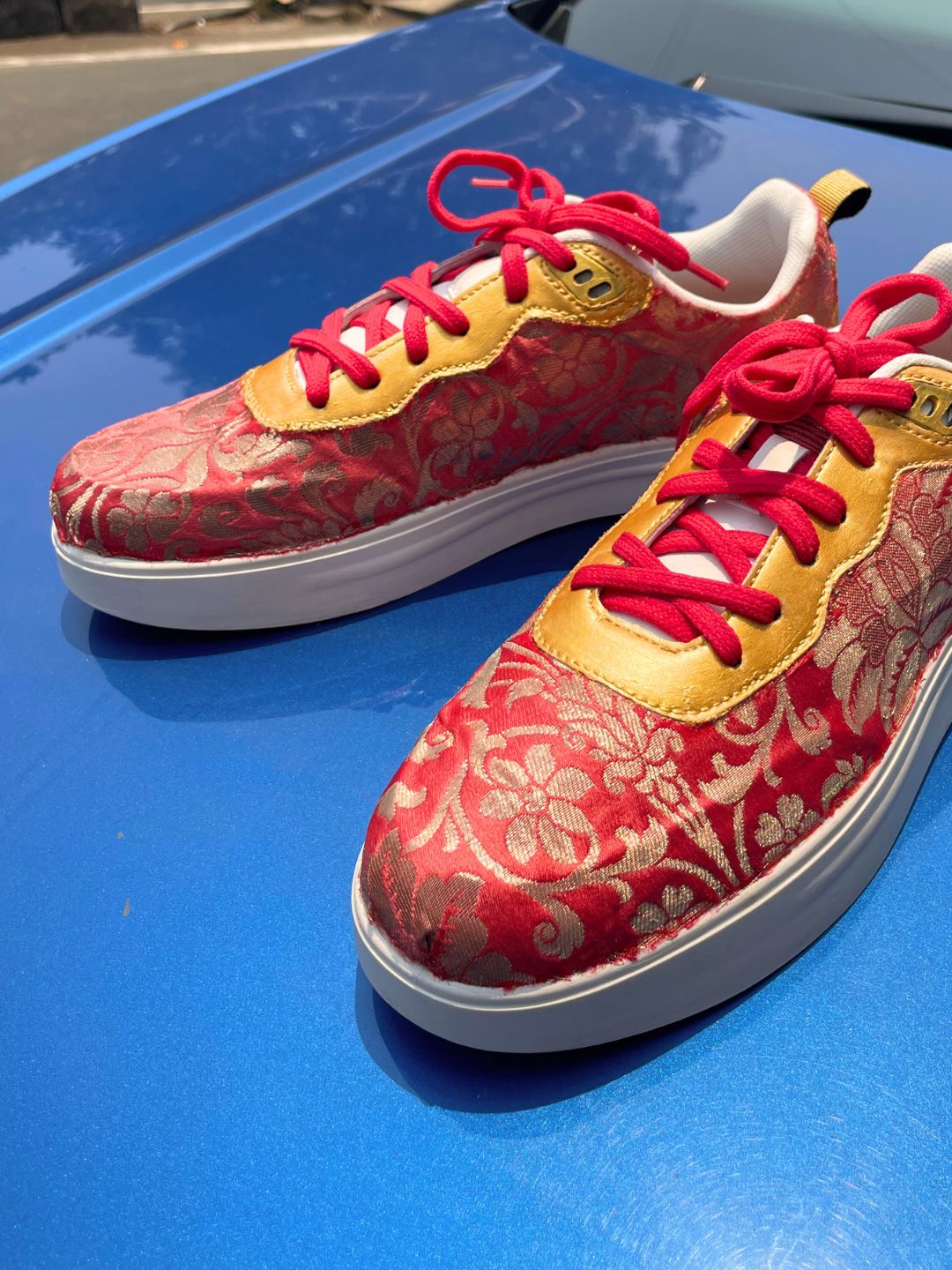 Custom Design Brocade Flat Sneakers