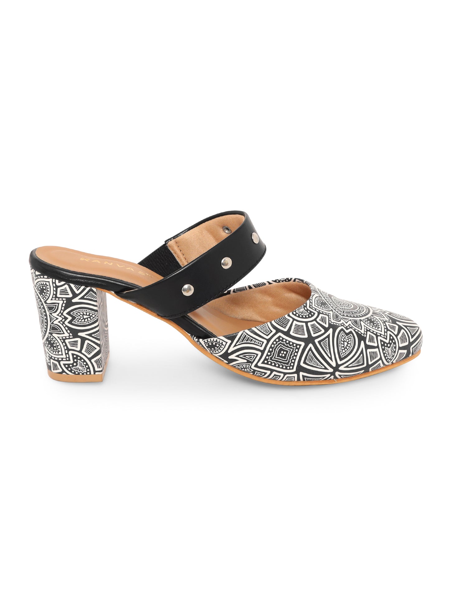 Diana Black Design Block Heels