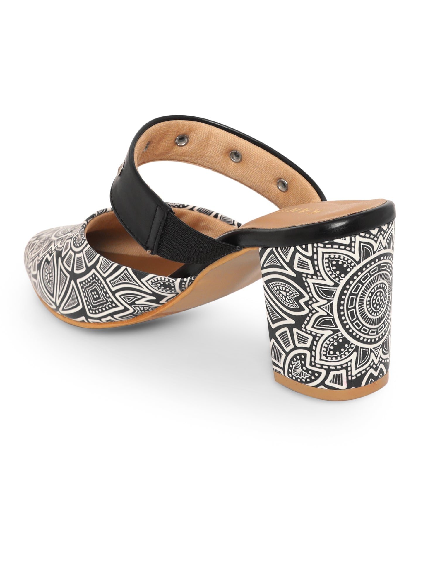 Diana Black Design Block Heels