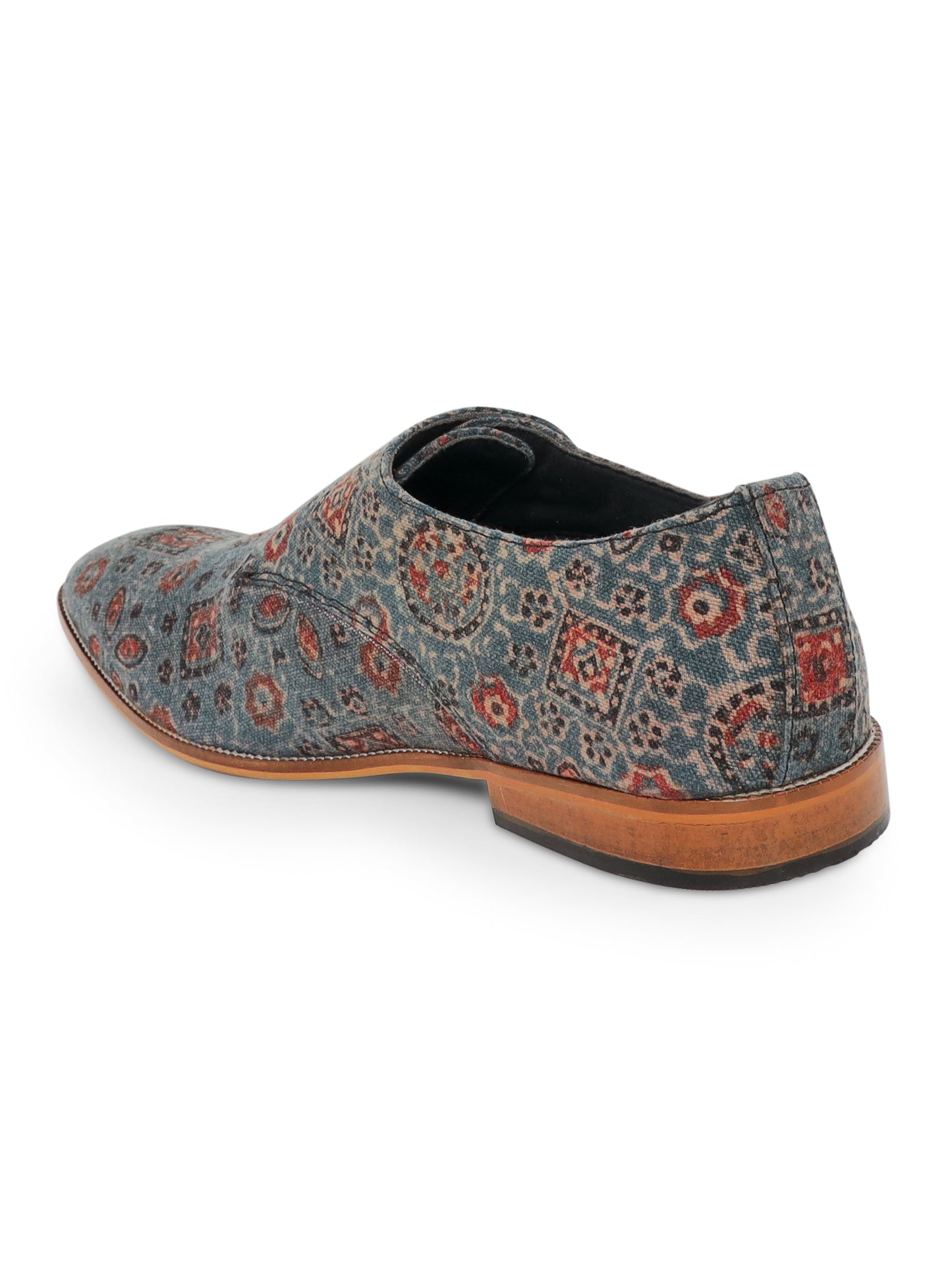 Blue Ajrakh Print Monk Shoes