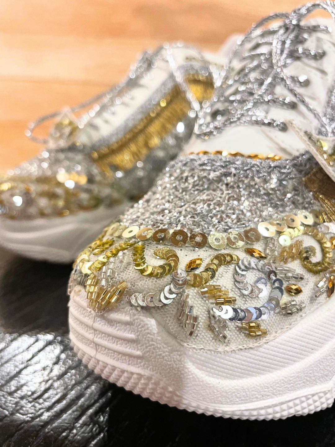 Bling Silver Gold Bridal Sneakers KKSK61 5